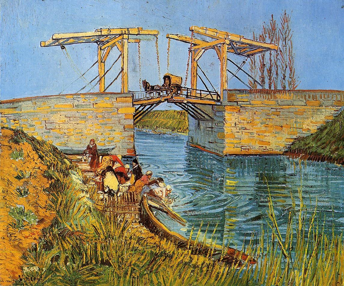 Vincent van Gogh The Langlois Bridge at Arles with Women Washing